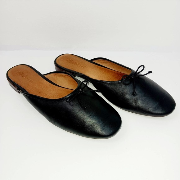 Madewell The Adelle Ballet Mule in Black Leather SZ 8.5 - Picture 2 of 9